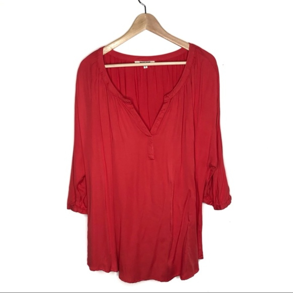 Daniel Rainn Split Neck Quarter Sleeve Blouse
